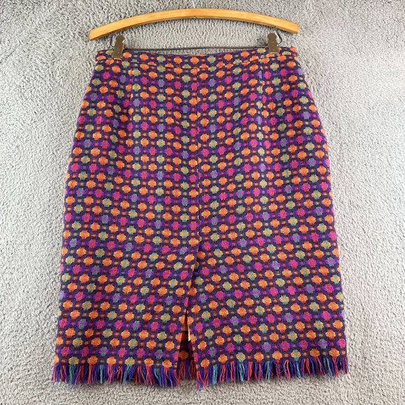 Womens Kuhlman Made In Italy Size 42 Skirt Wool Colorful - Picture 2 of 10